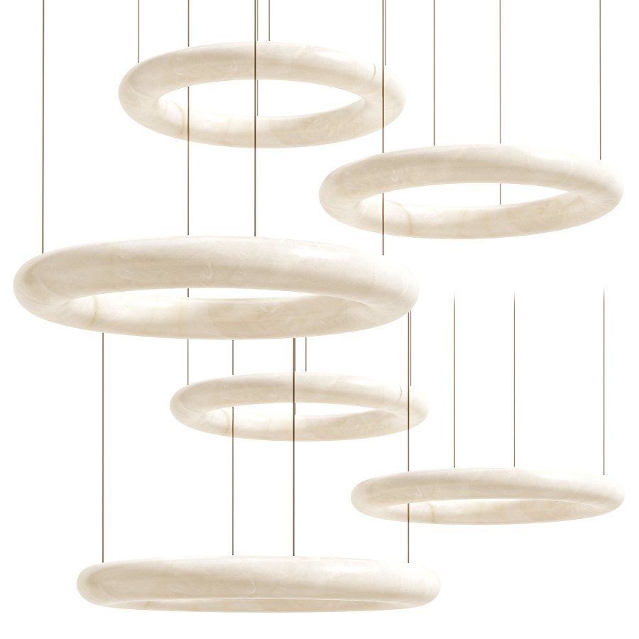 Aurelia Alabaster Ring Pendant Light by Adamarii