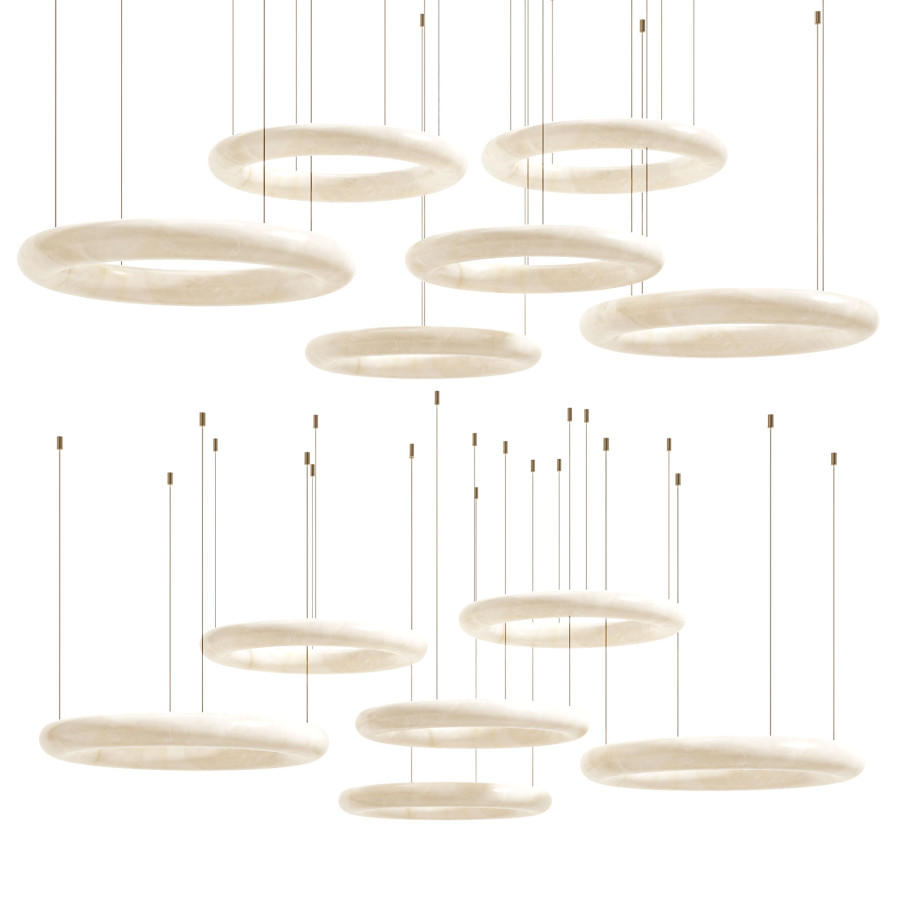 Aurelia Alabaster Ring Pendant Light 2 by Adamarii
