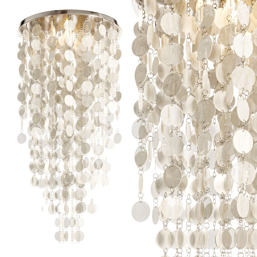 Verner Panton Fun Mother Of Pearl Cascade Chandeli by Abdubosit Abdujabborov