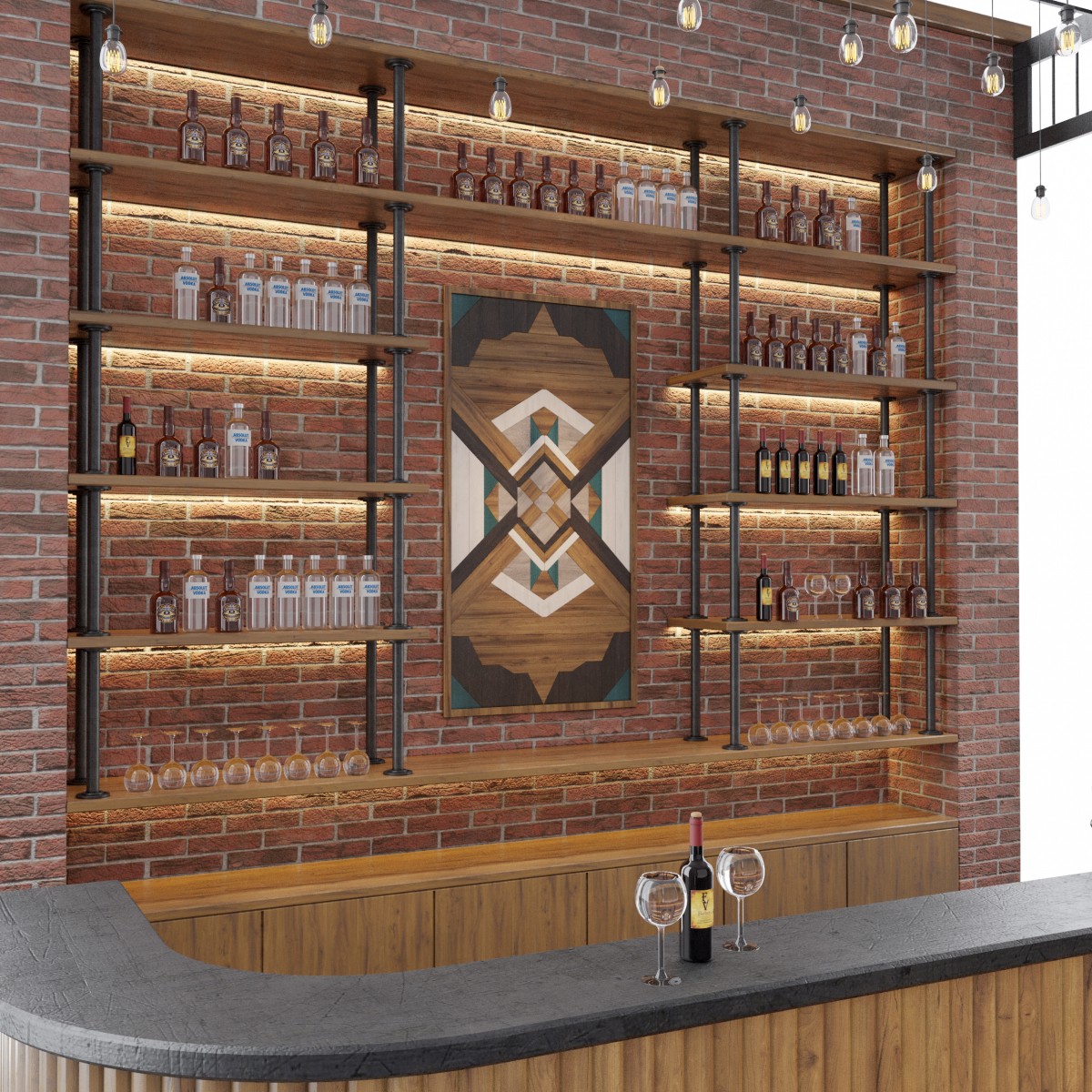 Loft Bar 3D Model for Corona | CGMood