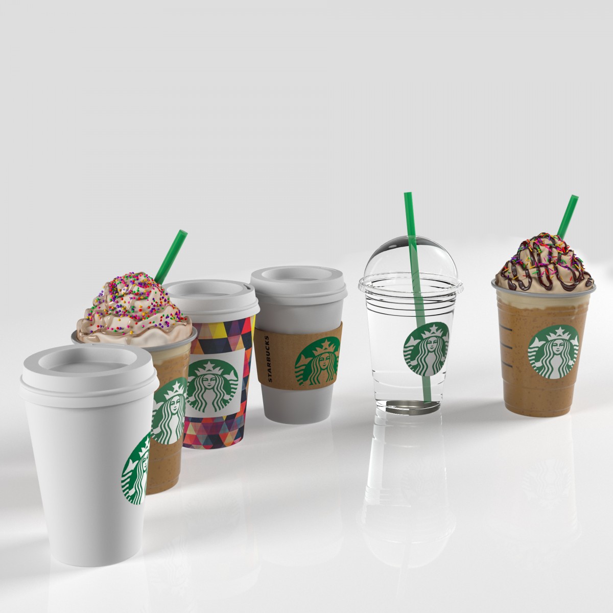Coffe Cup Starbucks 3D Model for VRay, Corona | CGMood