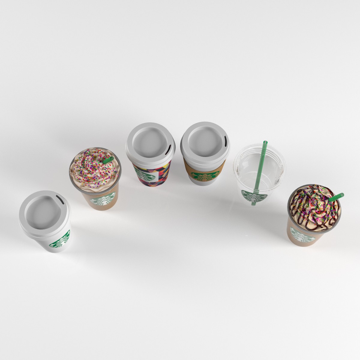 Coffe Cup Starbucks 3D Model for VRay, Corona | CGMood