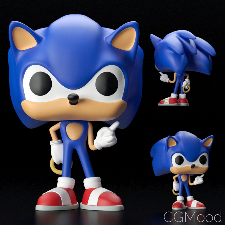 Funko Pop Sonic - 3D Model for VRay, Corona