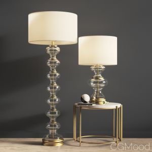 Jasmine Glass Floor & Table Lamp Combo