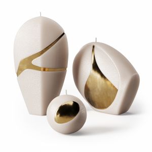 Amorphous Brass Sculptural Candle Collection 02