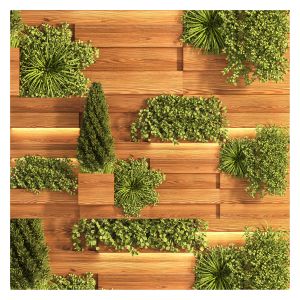 Wooden Wall Plants01