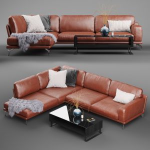 Peruna Leather Modular Sectional Sofa