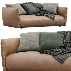 Meridiani Leather Sofa Scott