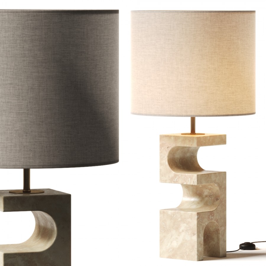 Crate And Barrel Boveda Stone Table Lamp 3D Model for VRay, Corona | CGMood