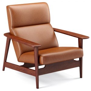 Mid-century Show Wood Leather Chair Westelm