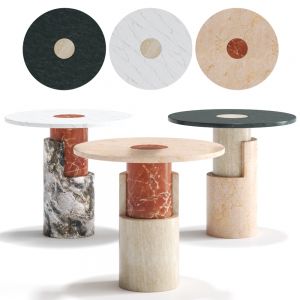 Braque Travertine Side Table By Dooq