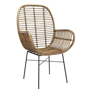 Lily Rattan Armchair With Metal Legs
