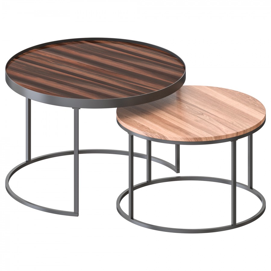 Walker Edison - Round Coffee Nesting Tables - 3D Model for VRay