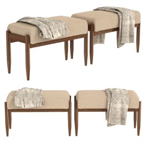 Bench In Camel Boucle By Vintola Studio