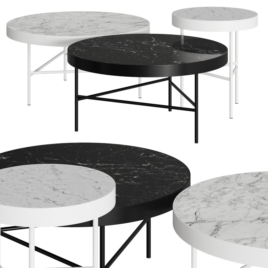 Marble Coffee Tables - 3D Model for VRay, Corona