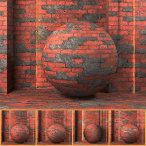 (4k)(5 Patterns) Vintage Brick Wall Set 02-(seamle