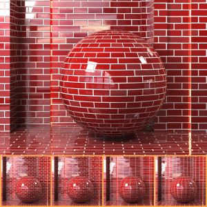 (4k)(5 Patterns) Glazed Brick Wall Set 05-seamles