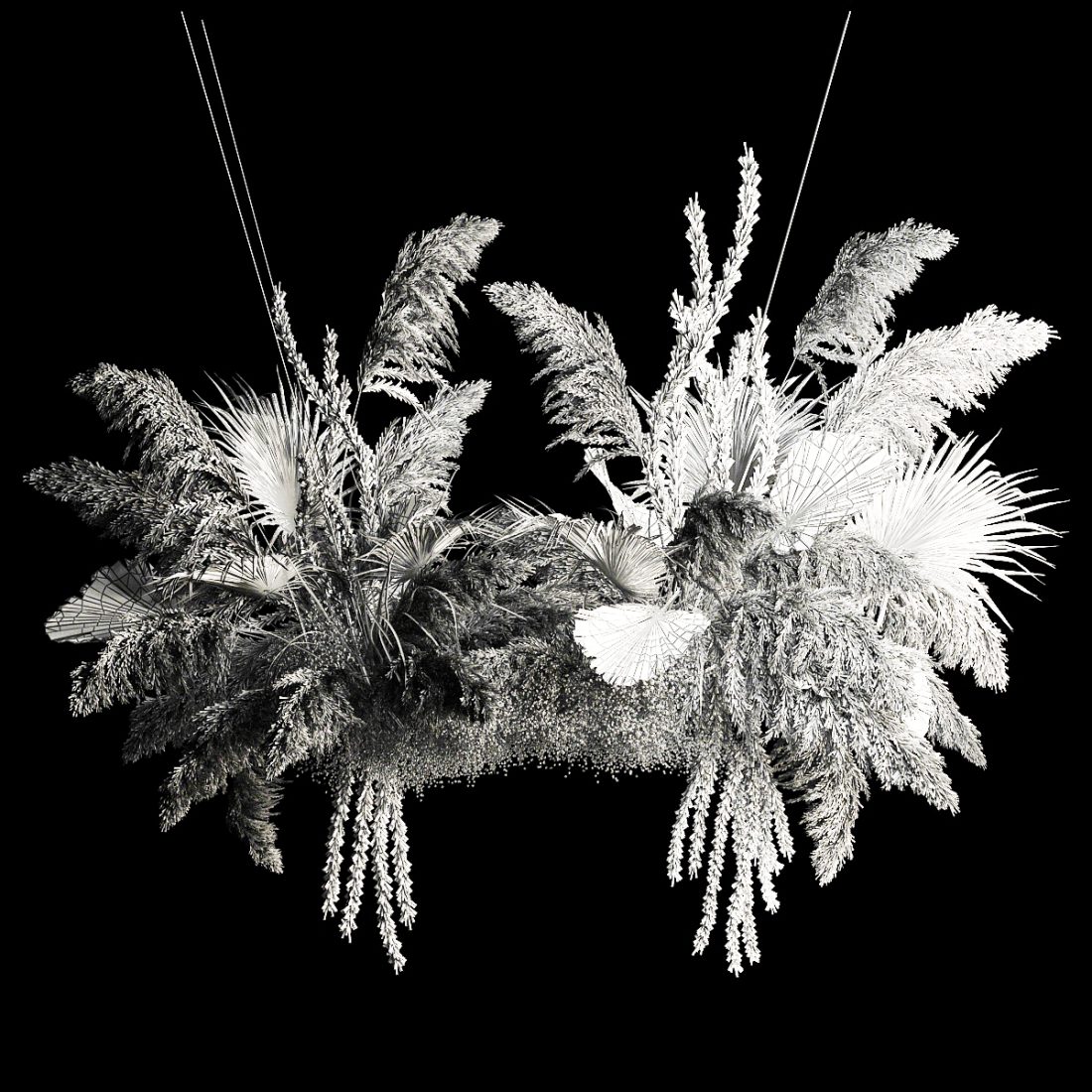 Hanging Reeds Hanging Bouquet Of Dry Reeds For Decoration - 3D Model for VRay