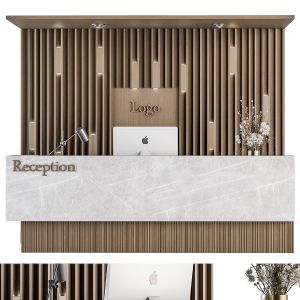 Reception Desk And Wall Decoration - Set 10