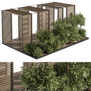 Landscape Furniture Pergola And Plant - Set 41