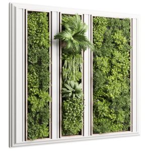 Vertical Wall Garden With Classic Concrete Frame