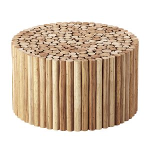 Levan Solid Wood Drum Coffee Table