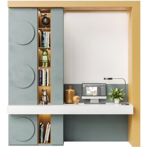 Wardrobe With Workplace And Decor 5