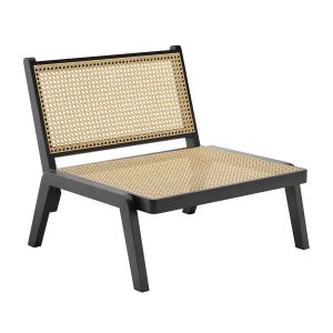 Pembroke Solid Wood Rattan Low Lounge Chair Walnut