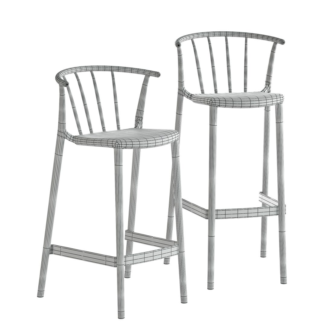Resol - Woody High And Medium Stool - 3D Model for Corona