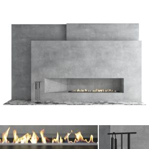 Decorative Wall With Fireplace Set 49
