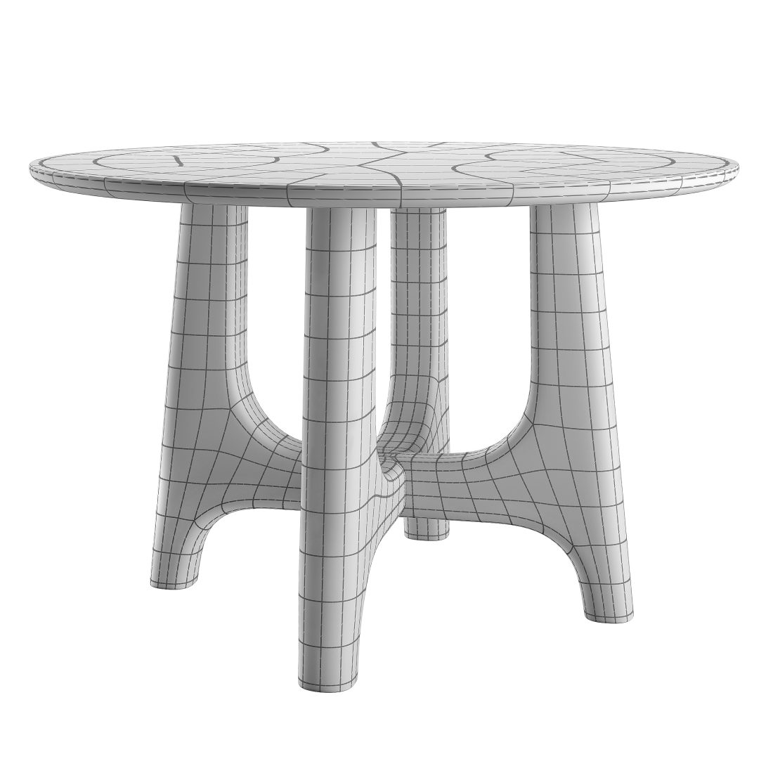West Elm Tanner Solid Wood Round Dining Table - 3D Model for Corona