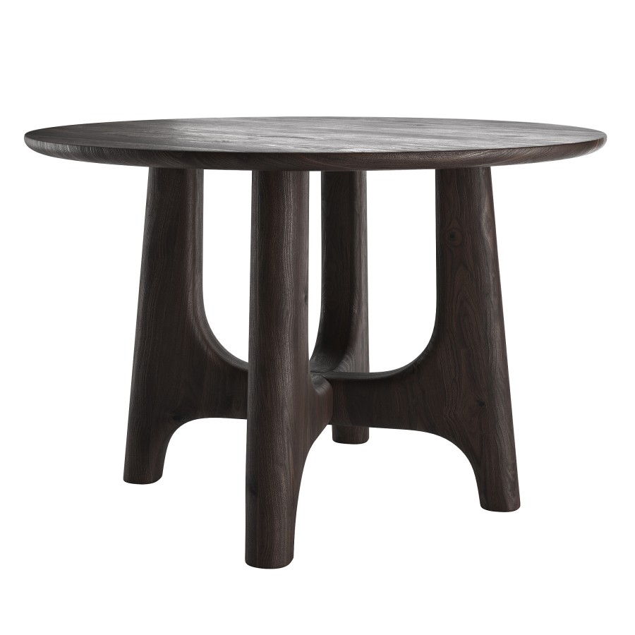 West Elm Tanner Solid Wood Round Dining Table - 3D Model for Corona
