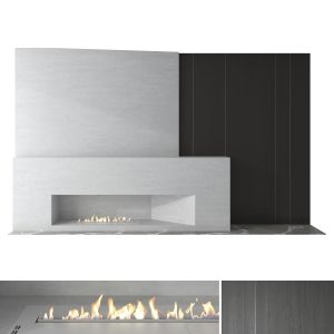 Decorative Wall With Fireplace Set 50