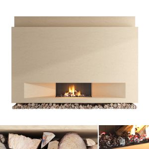 Decorative Wall With Fireplace Set 52