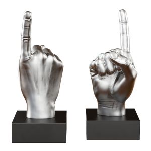 Figurine Hand Gesture With Raised Index Finger Up