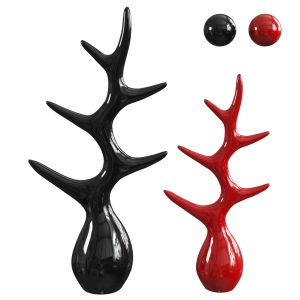 Modern Creative Black And Red Ceramic Crafts