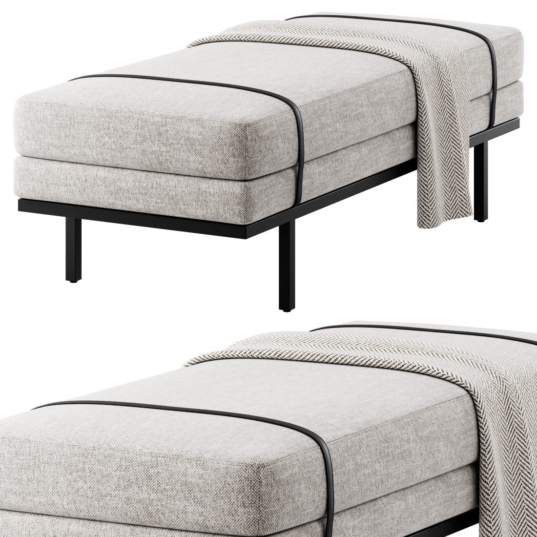 Ronan Modern Bench By Kathy Kuo Home - 3D Model for VRay