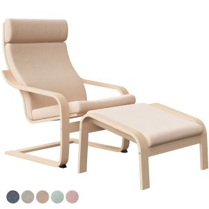 Poäng Chair With Stool Ikea