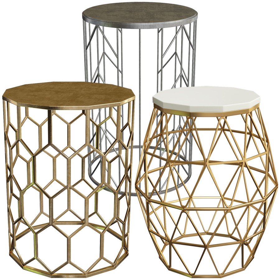 Coffee & Side Tables Set 3D Model for VRay | CGMood