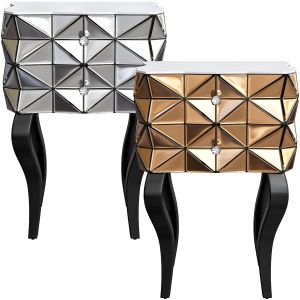 Soho 2 Drawer Mirrored Side Table