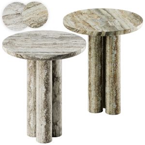 Travertine Side Table By Kiwano Concept
