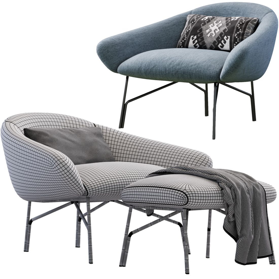 Armchair Lennox By Lema 3D Model for Corona | CGMood