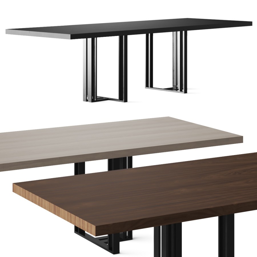 Qliv T2 Dining Table - 3D Model for VRay, Corona