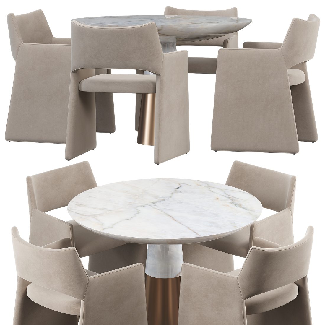 Foley Table Foley Faux Mohair Dining Table 3D Model for Corona | CGMood