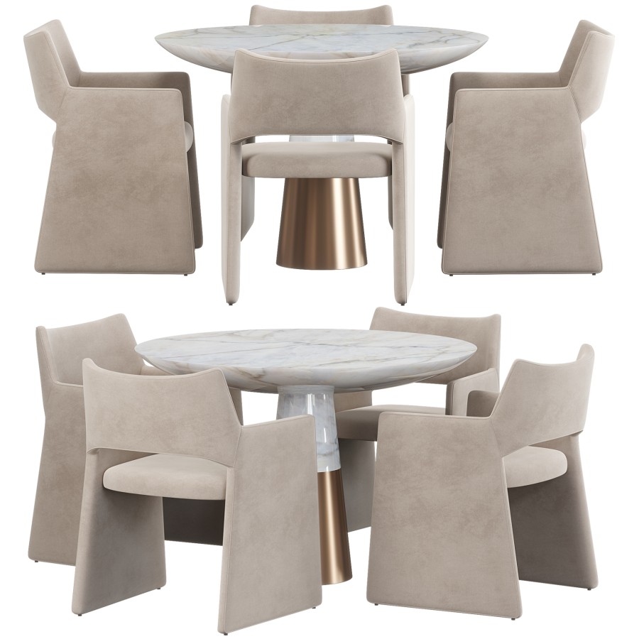 Foley Table Foley Faux Mohair Dining Table - 3D Model for Corona