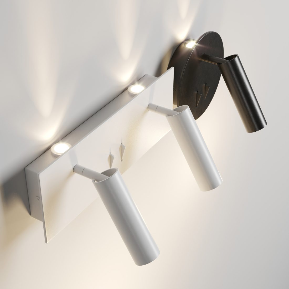 Lucande Magya Led Wall Light White 2-bulb - 3D Model for VRay, Corona