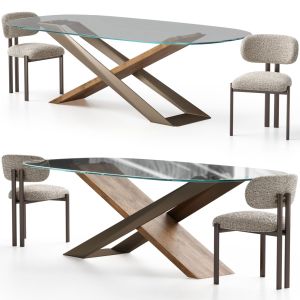 Bay Metal Chair And X Table By Naturedesign