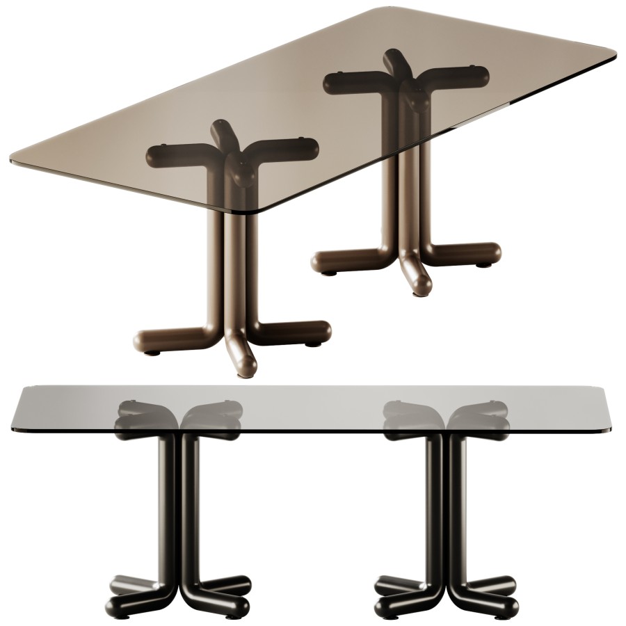 Tondo Rectangular Dining Table By Porada 3D Model for Corona | CGMood