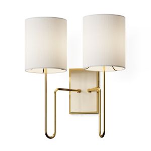 Cb2 Lucerne Polished Brass Double Wall Lamp