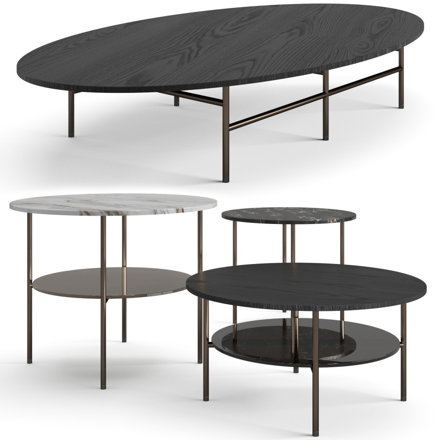 Lelong23 Coffee Tables Set - 3D Model for VRay, Corona